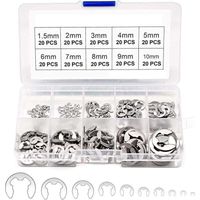 200 anelli di sicurezza esterni E-Clips, anelli elastici interni, anello elastico interno, anello elastico E-Clip, kit assortimento anelli elastici interni in acciaio inossidabile - 1,5/2/3/4/5/6/7/8/