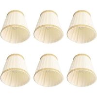Fabric Lamp Shades, Small Lamp Shades, Candle Holder Clips for Crystal Chandelier, E14 Lampshades for Bedside Table, Bedside Lamp Candle Holder, 6PCS Lamp Shades
