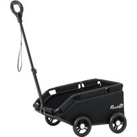 Poussette pour chien poussette petit chien pliable à 4 roues avec tige de poussée réglable 53 x 45 x 28 cm noir