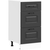 Meuble bas de cuisine Meuble de cuisine « Kalmar » Bois d'ingénierie noir