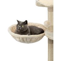 lionto 2er Set Liegemulde für Kratzbäume, Liegefläche mit stabilem Metallrahmen & Stoffbezug, 40 cm Durchmesser, 15 cm Tiefe, beige
