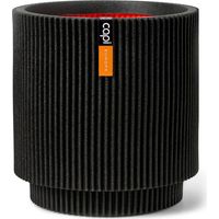 Vaso cilindrico - CAPI EUROPE - Groove NL - 44 x 46 cm - Nero