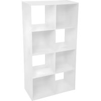 Scaffale 8 Moduli In Legno 67,5x134cm Bianco