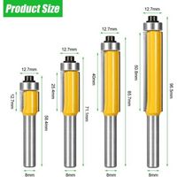 4 Pcs 8mm Tige Fraise a Copier, Fraise Defonceuse avec Roulement Supérieur, Fraisage de Menuiserie, Per Menuiserie Bricolage de Coupe Garniture Affleurante (4)