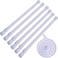 Ensemble de tringles à rideaux extensibles sans perçage pour dressing, salle de bain et cuisine - Blanc (30-50 cm)