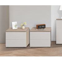 COPPIA COMODINI MOD. ALICE OLMO PERLA E BIANCO LARICE