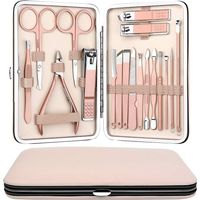 Kit de pédicure et coupe-ongles de haute précision en acier inoxydable : lime, ciseaux et coupe-ongles tranchants, kit manucure-pédicure pour les ongles des mains et des pieds, avec étui portable élég