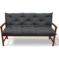 Beautissu Cuscino con Schienale Flair BR per panchine - Comodo Supporto Imbottito con spalliera Grigio grafite, 150x100x10 cm