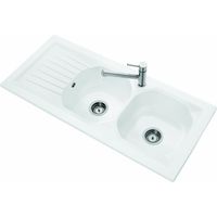 Evier 2 bacs à encastrer VILLEROY ET BOCH Nestor Plus (1130 x 510 mm) avec égouttoir - Céramique - Blanc