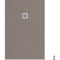 Piatto doccia rettangolare 110x70 cm effetto pietra marmoresina STONE bianco FRANCIA
