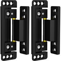 Hidden door hinges, 2-pack, ultra-thin concealed hinges for secret doors, adjustable invisible hinges, silent and smooth concealed door hinge, Black