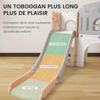 DREAMADE 9-en-1 Toboggan Intérieur Rose – Basket, Télescope, Volant, Tunnel, Rangement – Bébé Dès 1 An