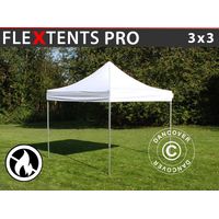 Gazebo pieghevole FleXtents PRO 3x3m Bianco, Ignifugo