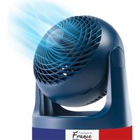 Iris Ohyama, Ventilateur de table silencieux & puissant Made in France, 23m², PCF-HE18, Bleu