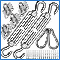 Kit de fixation de voile d'ombrage M8 très résistant, kit de fixation pour auvent en acier inoxydable 304 pour triangle et carré, kit d'accessoires (M8)
