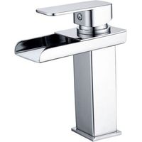 Robinet de salle de bain, robinet de lavabo à cascade, robinet de salle de bain, robinet mitigeur, robinet de lavabo de salle de bain, robinet de lavabo, chrome