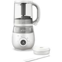 Philips Avent vaporera/batidora 4 en 1, robot de cocina para bebés, cocine al vapor, bata, descongele y vuelva a calentar, apto para el lavavajillas, modelo SCF883/01