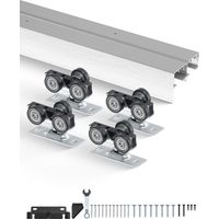 VEVOR Schiebetür-Beschlagschienensatz Schiebetürsystem 1828 mm, Doppelschienen Schiebetürsystem aus Aluminiumlegierung, passende Türbreite 927 mm x 2, Schiebetürbeschlag 68 kg belastbar