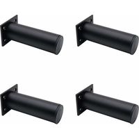 Ensemble de 4 pieds de meubles réglables noir mat , en alliage d'aluminium 38x120 mm, pieds de meuble TV pour table basse d'armoire, pied de support pour canapé de meuble