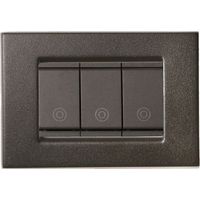 Placca compatibile vimar idea colore nero goffrato 3 posti metallo 2007