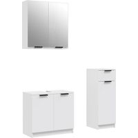 Ensemble d'armoires salle de bain 3 pcs - Colonne Miroir Meuble sous-vasque blanc bois d'ingénierie fr1534 - Maison La Vie