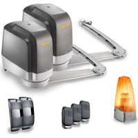 SOMFY - Motorisation à bras Lockyvia Essential RTS pour portail battant - 3 télécommandes Keypop, feu clignotant, et photocellules - 1241770