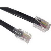 Cable de liaison et communication embout mâle RJ9 / mâle RJ9 noir longueur 12m DISTECH CBL-12