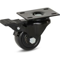 Roue pivotante freinée - MESO - Nylon noir - Platine - 50mm - 150kg