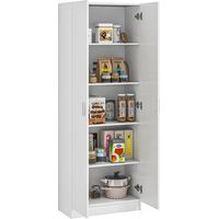 Mobile Multiuso Moderno con 5 Ripiani e Livelli Regolabili, , 60x31.5x165 cm, Bianco