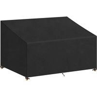 Housse Banc de Jardin 3 Places 160x99x61/89cm Imperméable, Housse Canape de jardin Exterieur, housse salon jardin Tissu Oxford, Coupe-Vent, Anti-UV, avec Boucle, Noir