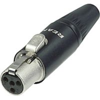 XLR miniature femelle, droit Rean AV RT4FC-B Nombre de pôles: 4 noir 1 pc(s)