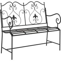 Banc de jardin - Banquette Noir 104 x 54 x 93 cm Acier fr8982 - Maison La Vie