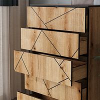 Aparador Hatto, Roble, 78 x 120 cm con 5 cajones, Vicco