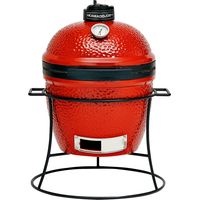Barbecue charbon kamado Joe Jr – Support en fonte – Grille inox 34 cm – Cuisson indirecte avec déflecteur céramique – Thermomètre intégré
