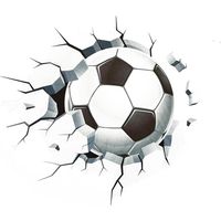 (A)Stickers Muraux Football Décoration Chambre Enfants Deco Chambre Ado Garcon 3D Foot Poster Mural Autocollant Stickers Decal