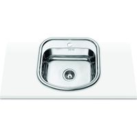 Edesa Lavello sopra piano Modello NOME - C Lavello da incasso 1 secchio quadrato lavello da cucina con foro per rubinetto Larghezza di 50 cm Finitura in acciaio inossidabile