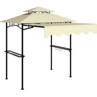 Pavillon de jardin Grill Pavilion 242 x 232 x 248 cm, hydrofuge et ignifugé, avec toit double paroi, beige