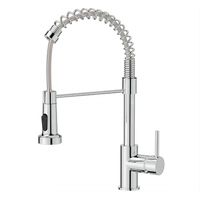 Robinet de cuisine mitigeur extractible 2 jets 360° – Acier inoxydable – Hauteur 42 cm – Douchette pivotante – Connexion G1/2