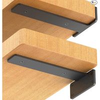 Lot de 6 supports d'étagère flottants, supports d'étagère industriels robustes de 15 cm, supports en L en métal noir pour support d'étagère D-FA-