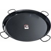 Paellera Valenciana Acero Esmaltado Ø80cm 4Asas 40Comensales NegroEfectoGranito Vaello