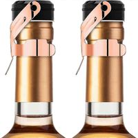 Bouchons de champagne, lot de 2 bouchons en acier inoxydable pour bouteilles de Cava et Prosecco, couleur or rose.-AquaForge