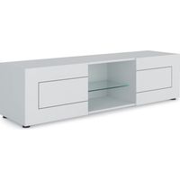 Mobile Tv 2 Ante Con Vano A Giorno 150x40x40 cm Elios Bianco Lucido