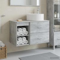 vidaXL Ensemble de mobilier de salle de bain 2 pcs Gris béton