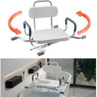 VEVOR Sedia Girevole da Doccia con Braccioli Schienale, Sedile per Trasferimento da Vasca da Bagno Girevole Carico max 100 kg, Sedia per Bagno Doccia Regolabile per Anziani Pazienti, Sedile Ausiliare