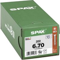 SPAX 1191010600705 Vite da legno 6 mm 70 mm T-STAR plus Acciaio WIROX 200 pz.