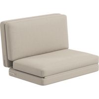Canapé au sol 3en1 Canapélit pliant avec aspect velours beige salon canapélit rembourré jusqu’à 240 kg chargeable pour chambre