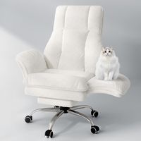 Chaise de bureau ergonomique - Chaise gaming avec repose-pieds, dossier inclinable jusqu’à 135°, pivotante, accoudoirs rabattables, dossier haut