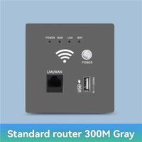 Trois routeurs WiFi 2,4 GHz 300 Mbps, répéteur WiFi sans fil AP, panneau de prise USB intelligent RJ45 intégré, routeur WiFi mural C