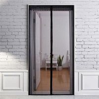 HONORNIC - (Noir 100x210cm) Rideau de porte magnétique transparent, rideau de porte à mailles, joint magnétique de haut en bas, fermeture