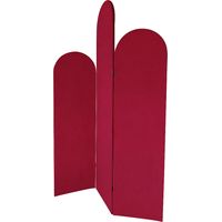Paravento asimmetrico 3 pannelli in velluto L. 120 x H. 180 cm Rosso - CARMIDA
